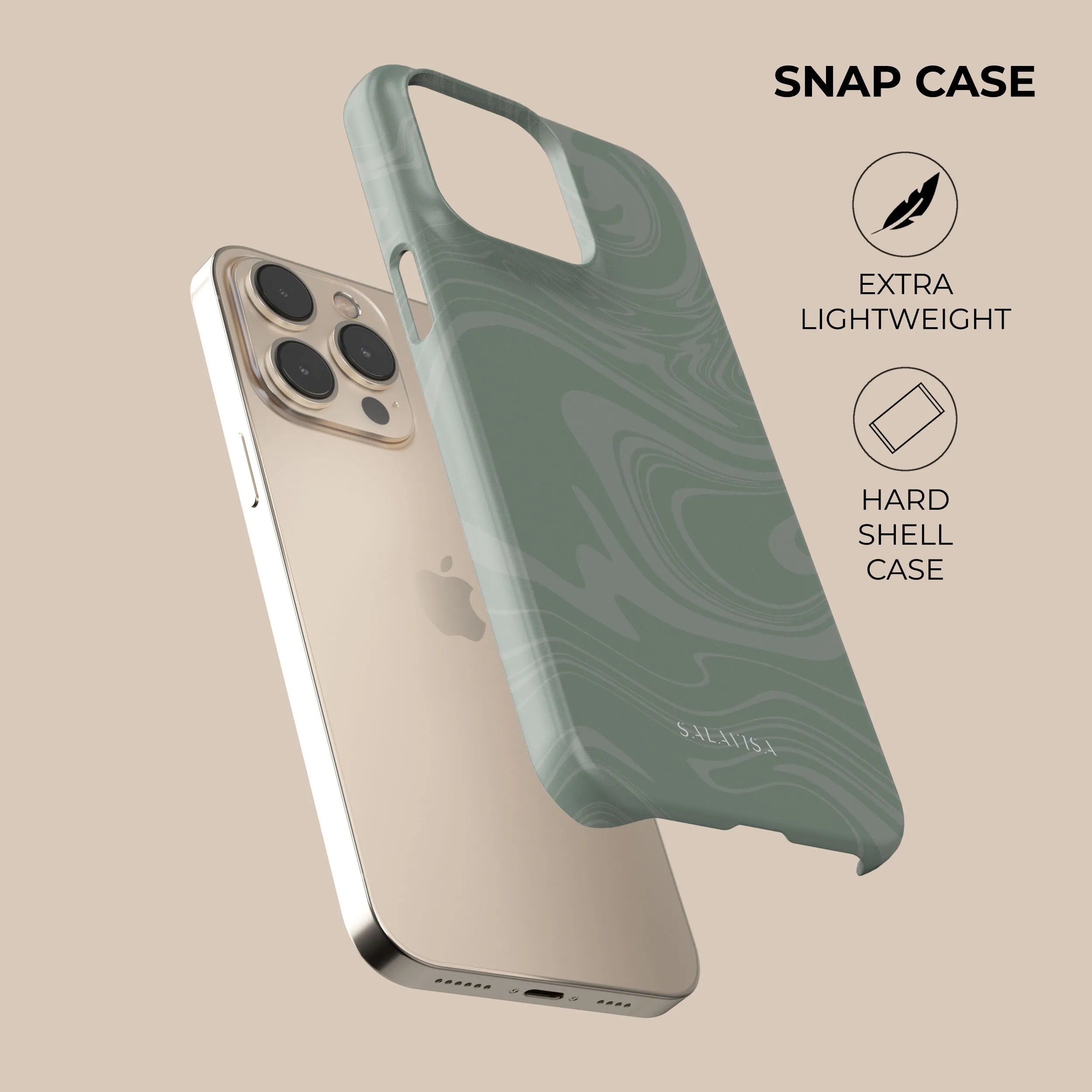 Light Green Swirl Phone Case Modern Grip