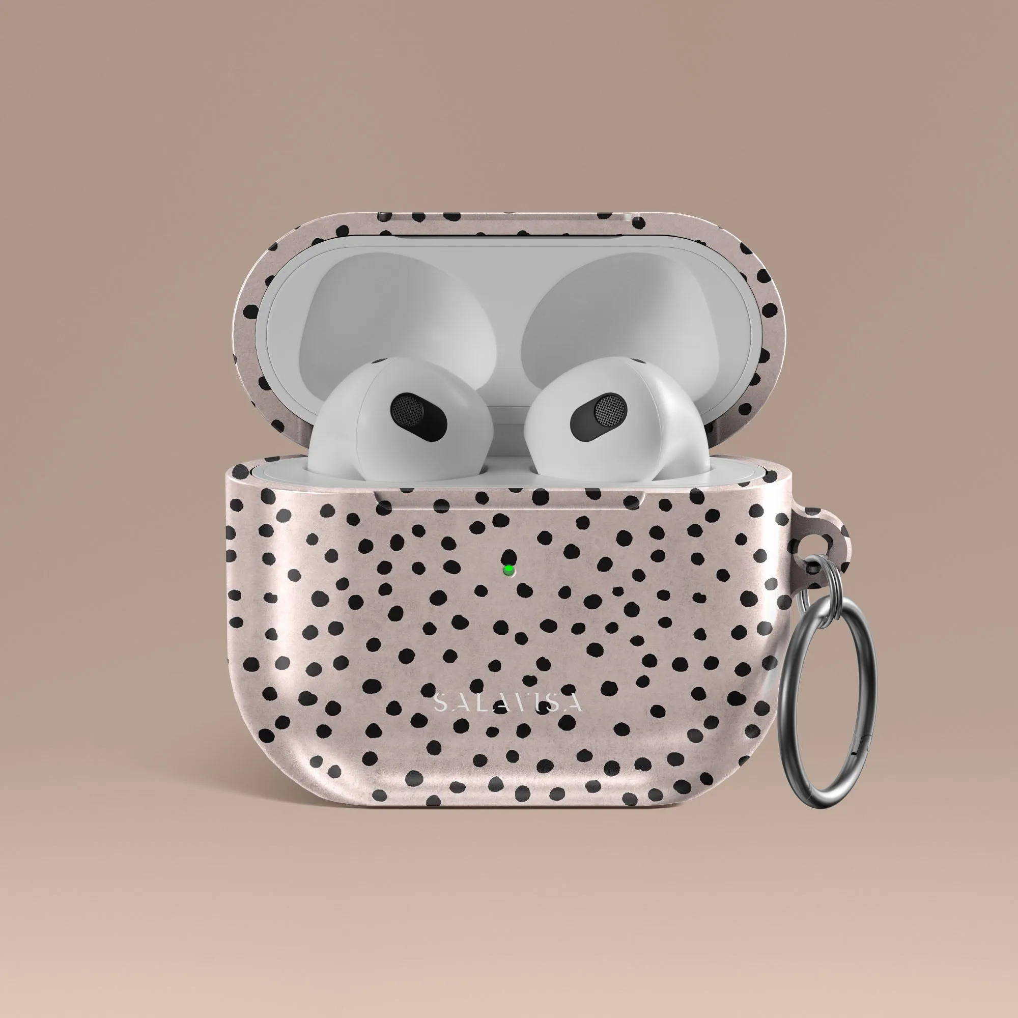 Rose Pink Polka Dots AirPods Case Portable Audio Case