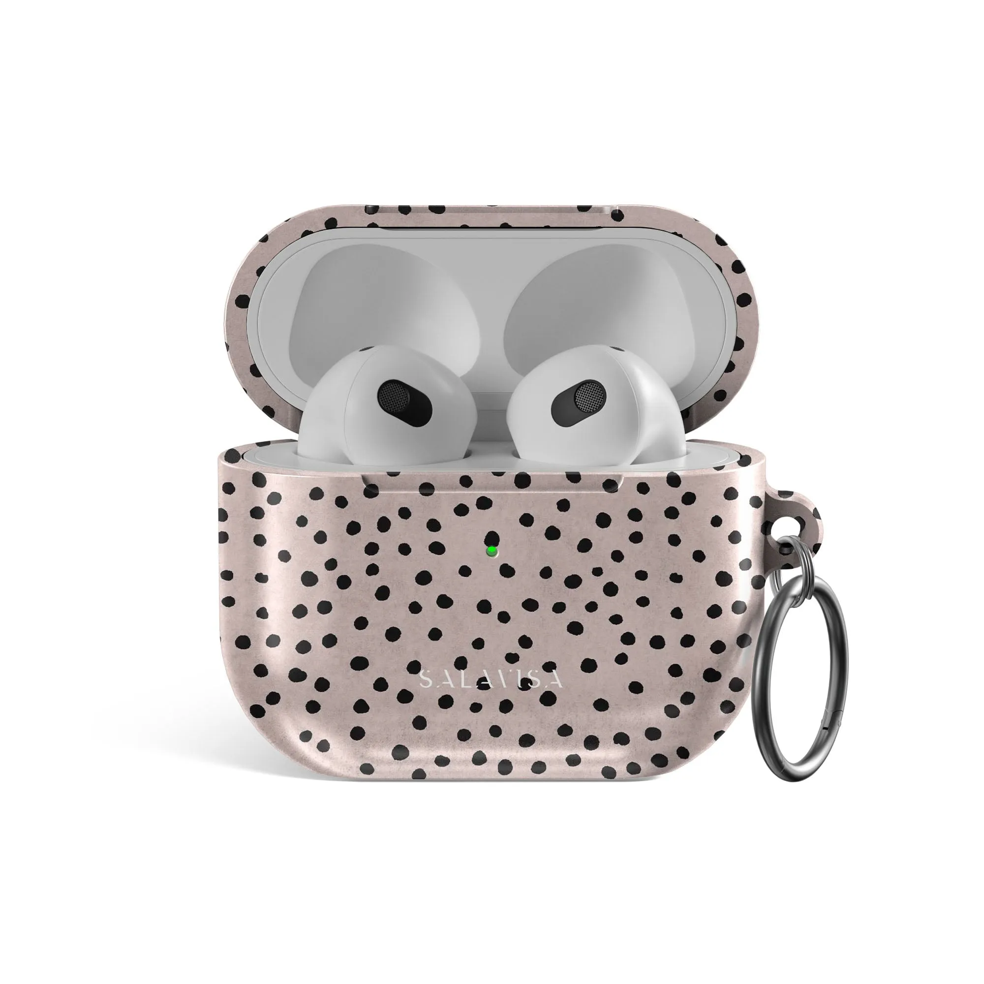 Rose Pink Polka Dots AirPods Case portable handmade gradient shell Soft Silicone Organizer