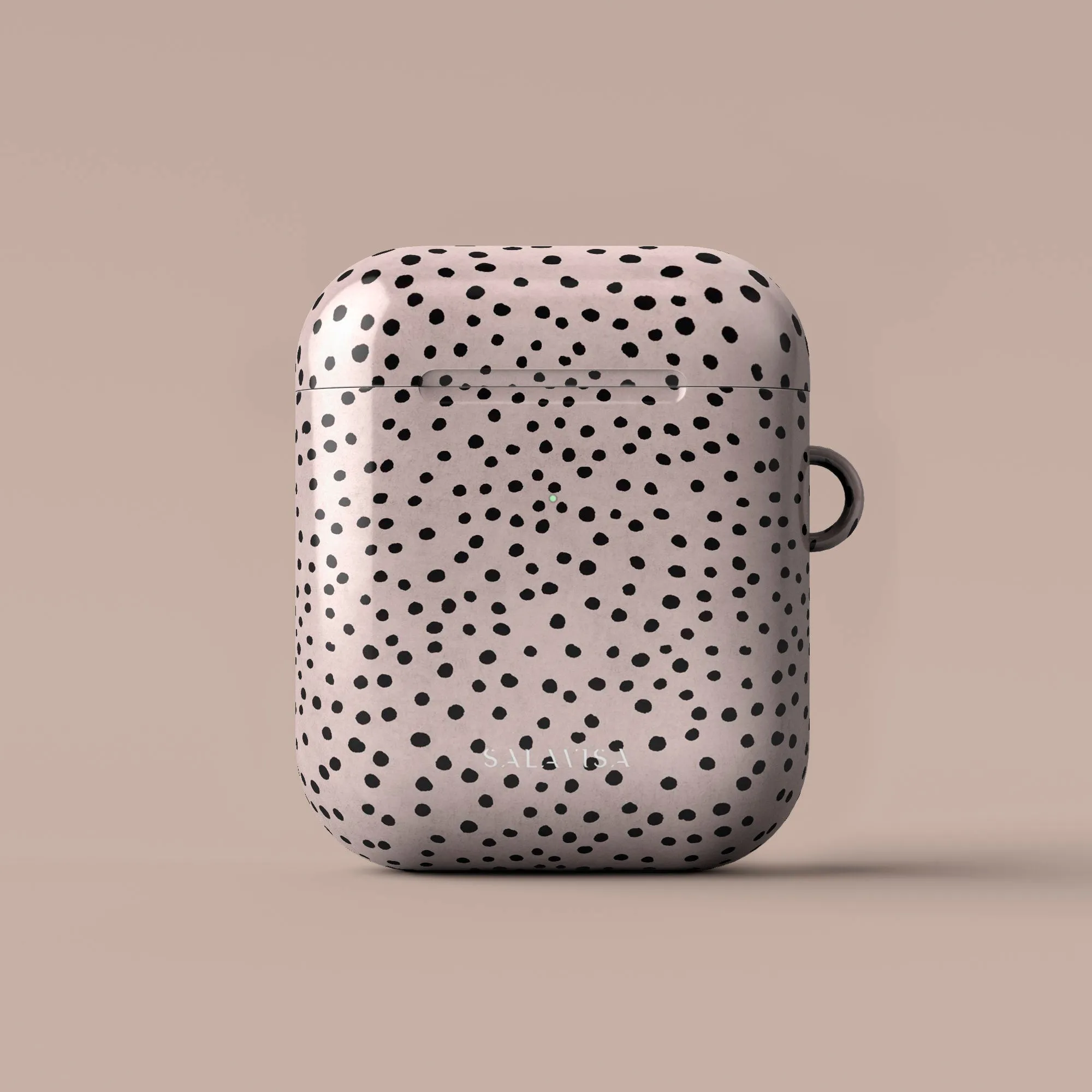 Minimalist Silicone Holder Rose Pink Polka Dots AirPods Case