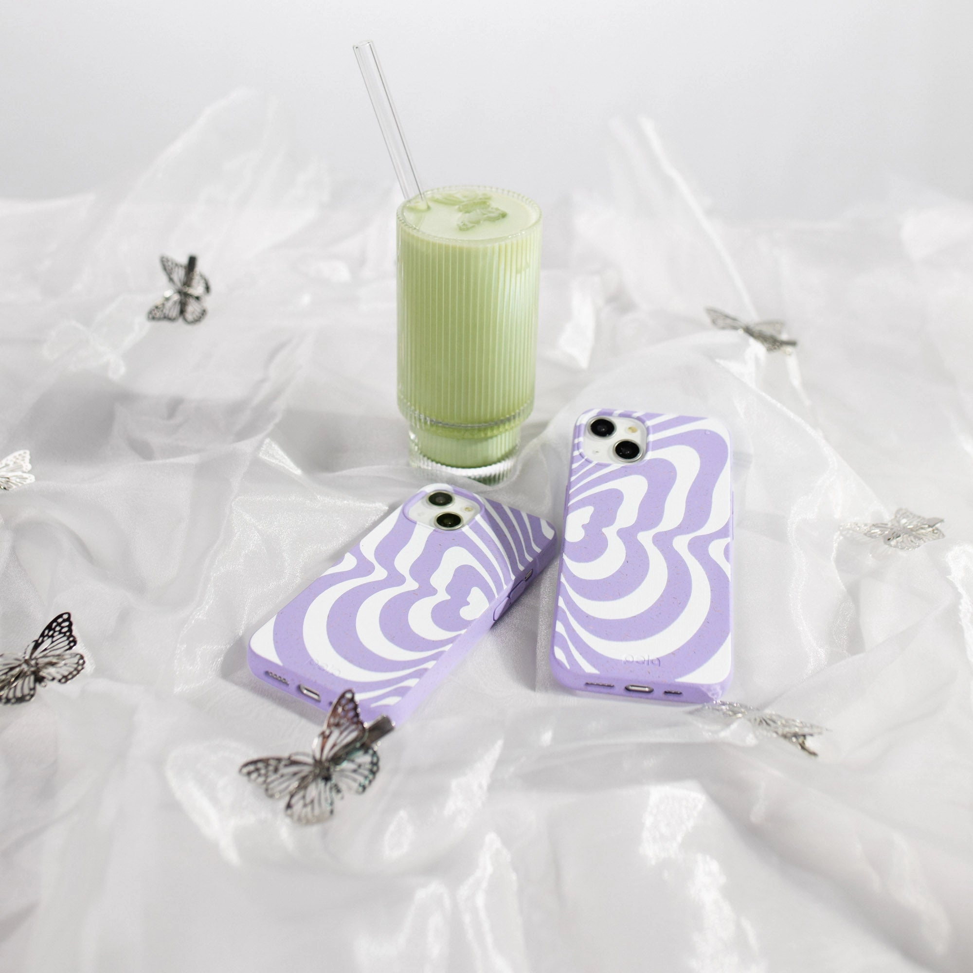 Lavender Flutter Right iPhone 17 Pro Max Case Matte Pattern Design Printed Artwork