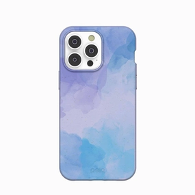 Lavender Blue Reflections iPhone 14 Pro Max Case Cushioned Edge