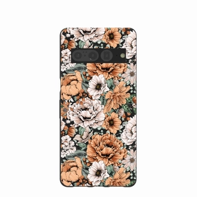 Professional Look Trendy Design Black Peachy Peonies Google Pixel 7 Pro Case