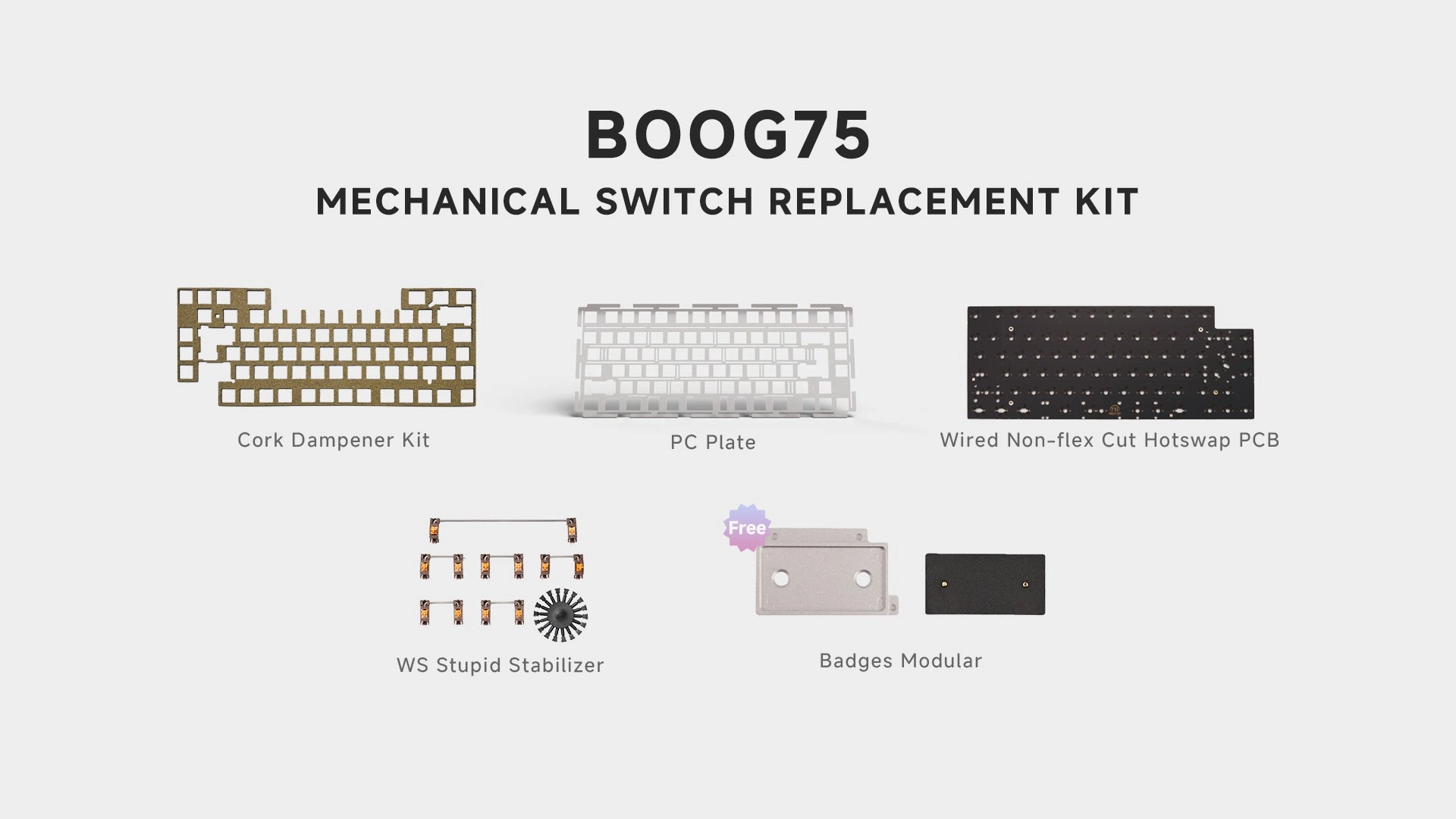 Light Touch Boog75 Mechanical Switch Replacement Kit Sleek Comfort Fit Universal Function
