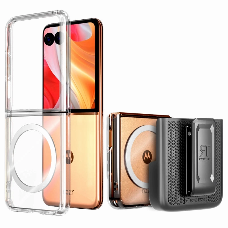 Scratch Block Impact Cushion Motorola Razr 50 Ultra / Razr  (2024) Hybrid Shockproof Clear Slim Acrylic Case Cover Flexible Hinge Rib with MagSafe