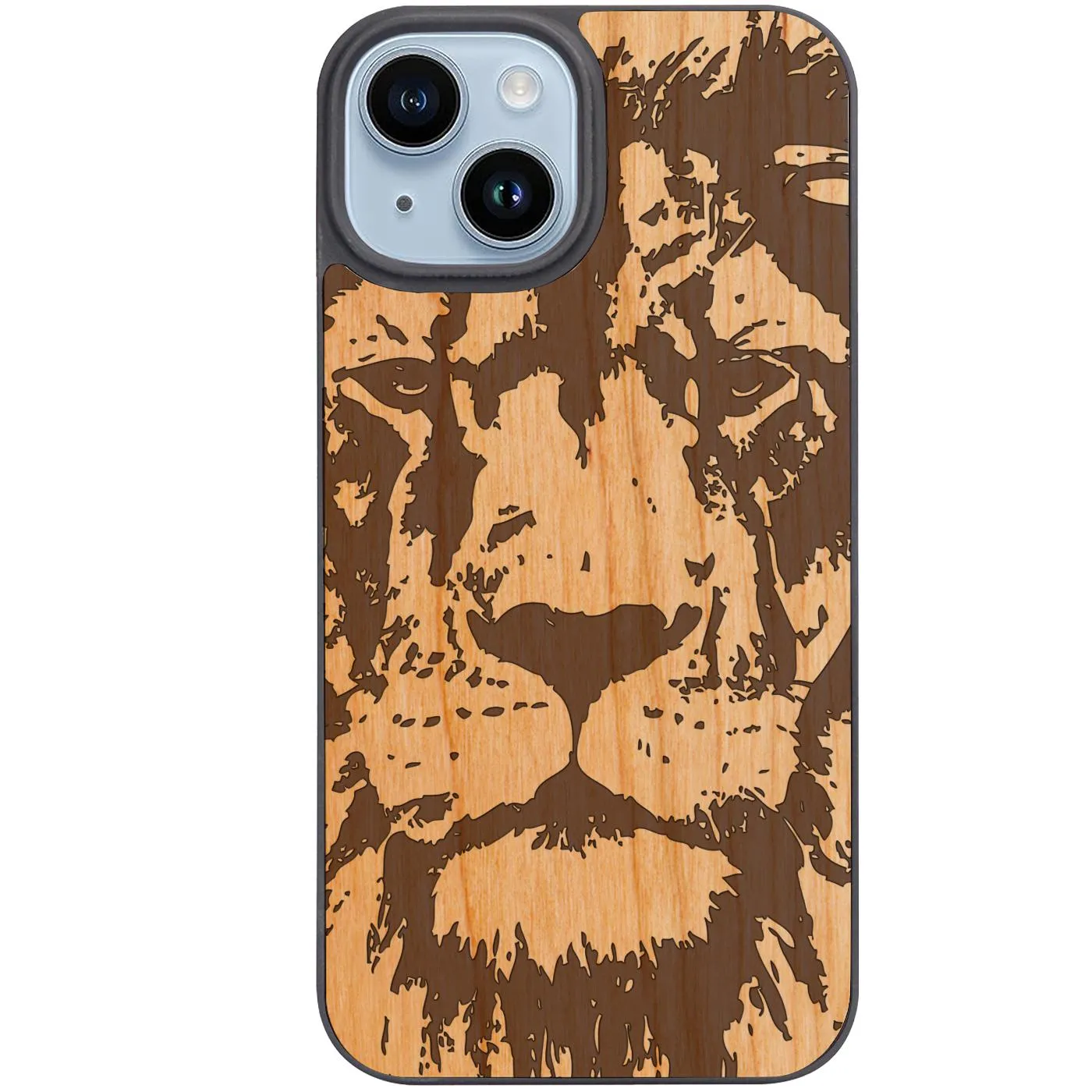 Lion Face 4 - Engraved Phone Case Durable Form Rugged Outline
