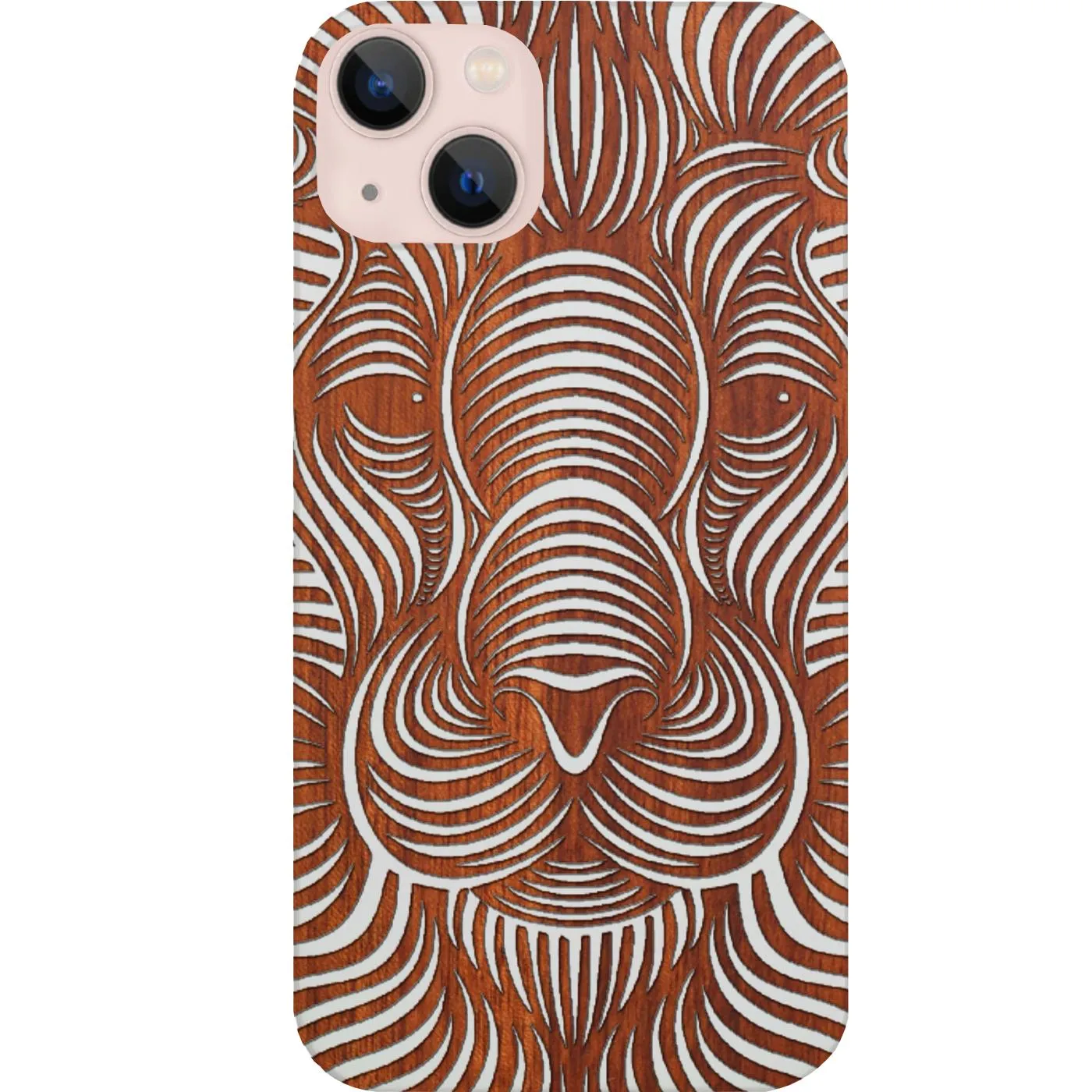 Lion Waves - Engraved Phone Case Minimal Pattern