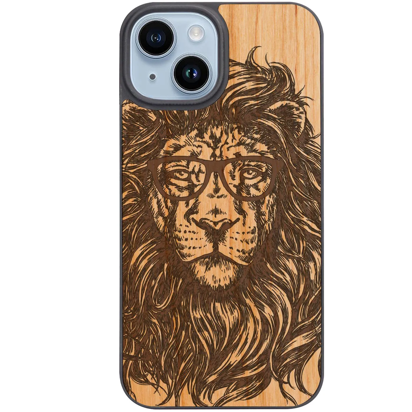 Student Gear Elegant Shield Lion with Glasses - Engraved Phone Case