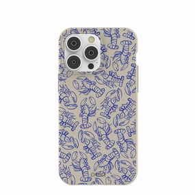 Smooth Texture Polished Texture Finish London Fog Blue Lobster iPhone 14 Pro Max Case