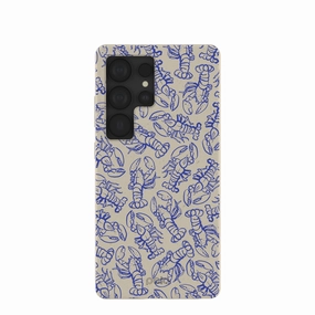 London Fog Blue Lobster Samsung Galaxy S25 Ultra Case Functional Design Rugged Pattern Texture