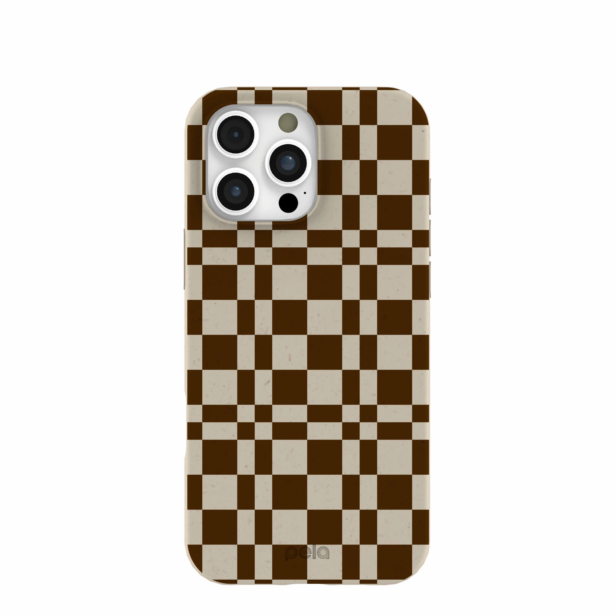 London Fog Chestnut Checkers iPhone 16 Pro Max Case Sleek Detail