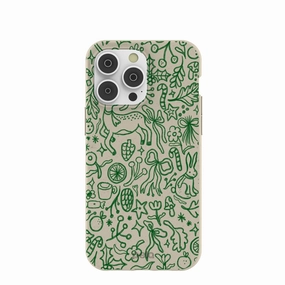 Durable Shape Protective Material London Fog Cozy Woodland iPhone 14 Pro Max Case