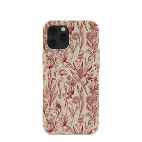 Daily Carry Comfort Edge Layer London Fog Crimson Bouquet iPhone 12 Pro Max Case