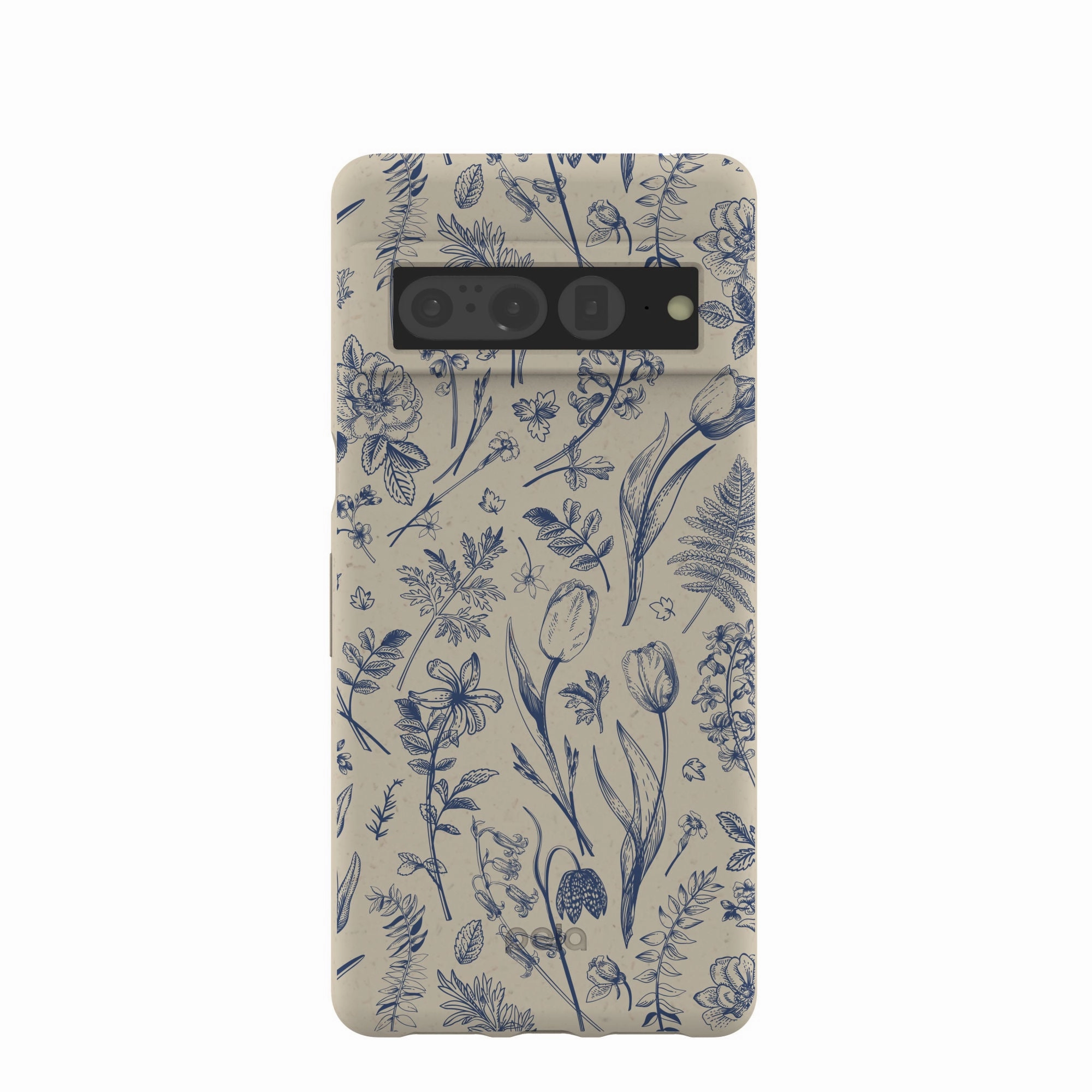 Clear Back London Fog Indigo Bouquet Google Pixel 7 Pro Case