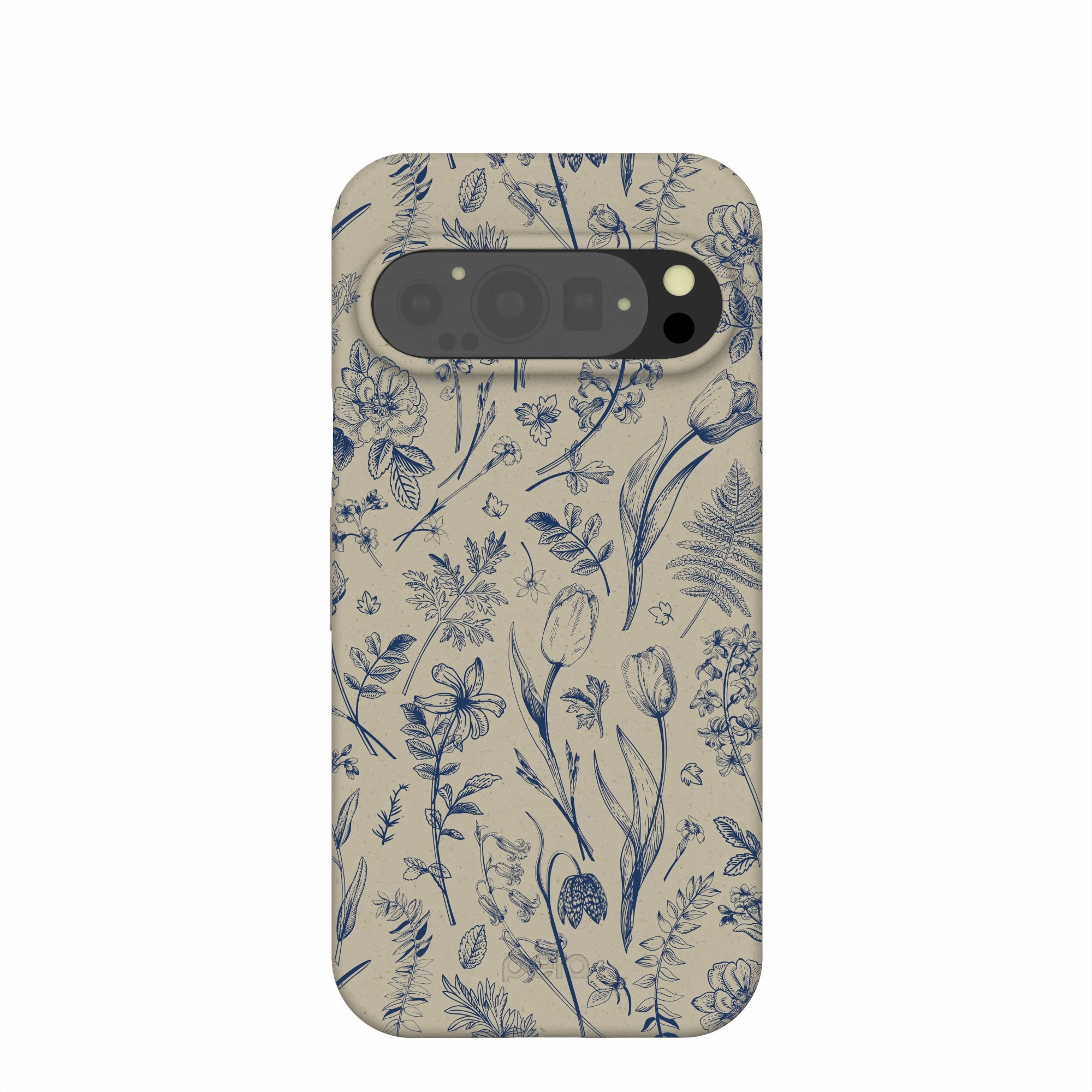 Soft Layer Texture Button Cover London Fog Indigo Bouquet Google Pixel 9/9 Pro Case