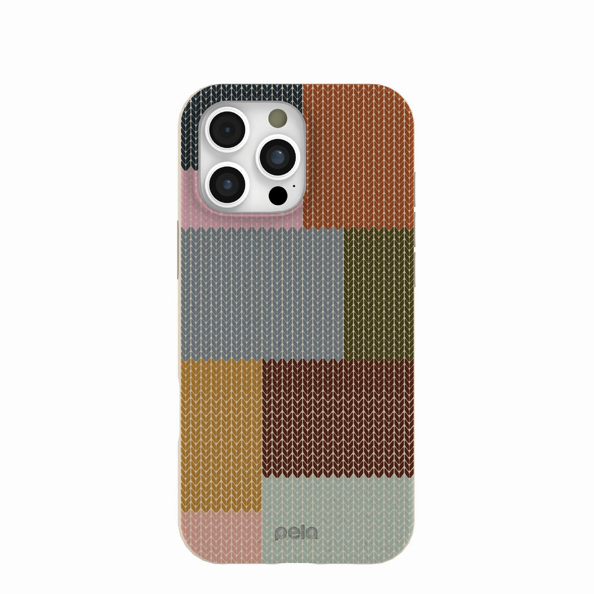 London Fog Knitted Patchwork iPhone 16 Pro Max Case Protective Surface