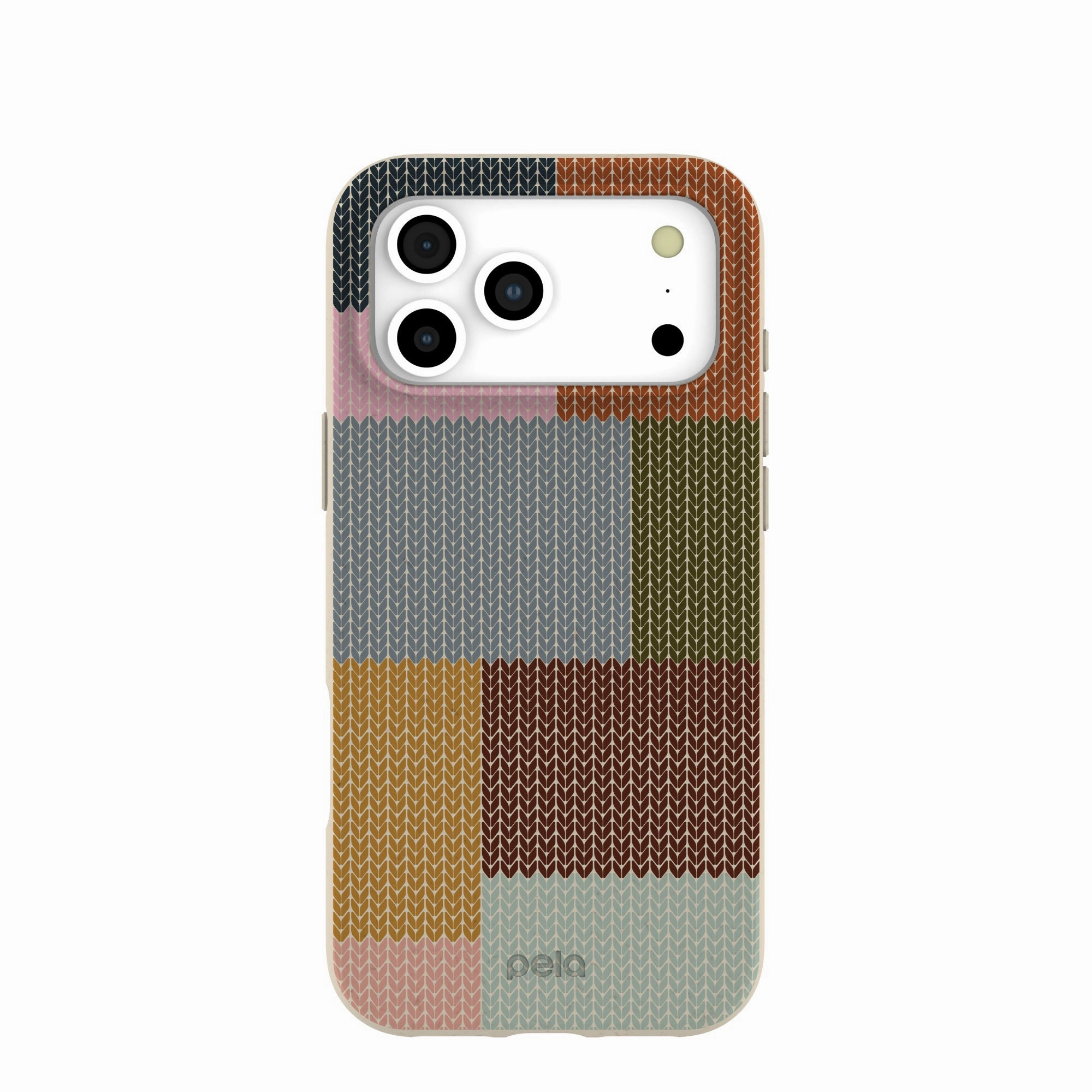 London Fog Knitted Patchwork iPhone 17 Pro Max Case High Durability Minimal Pattern Texture