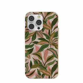 London Fog Pink Botanics iPhone 14 Pro Max Case Rugged Look Ultra Thin