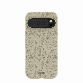 Reusable Material Modern Build London Fog Say Meow Google Pixel 10/10 Pro Case