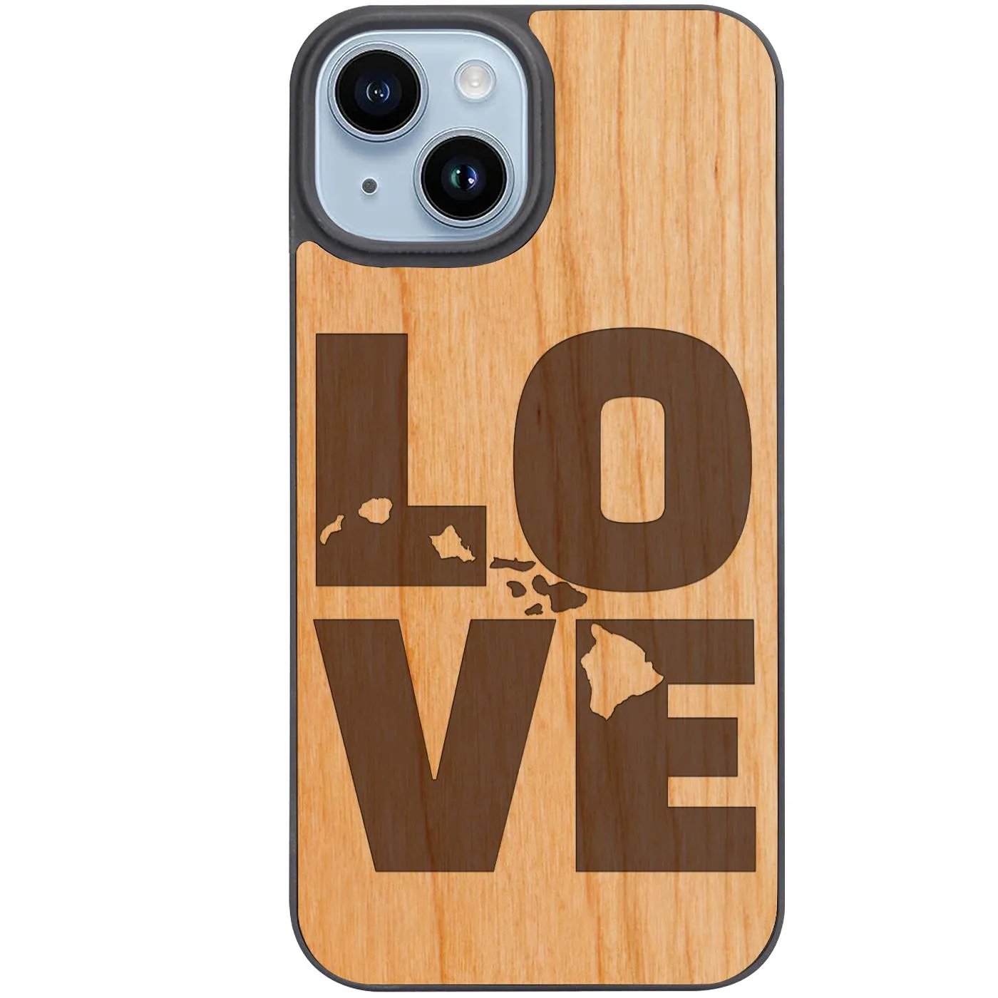 Protective Form Love Hawaii Map - Engraved Phone Case
