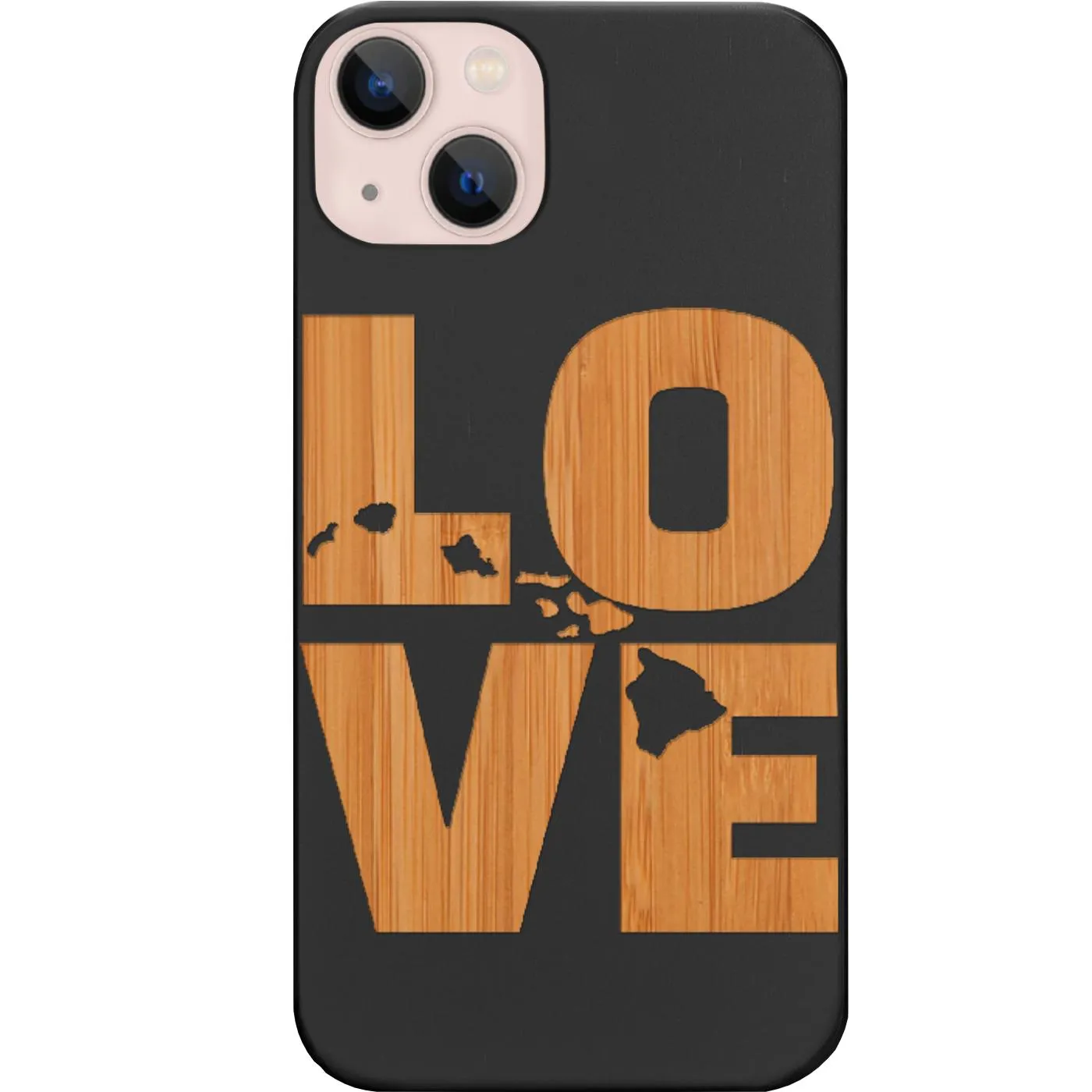 Love Hawaii Map - Engraved Phone Case Shock Layer Vibrant pattern