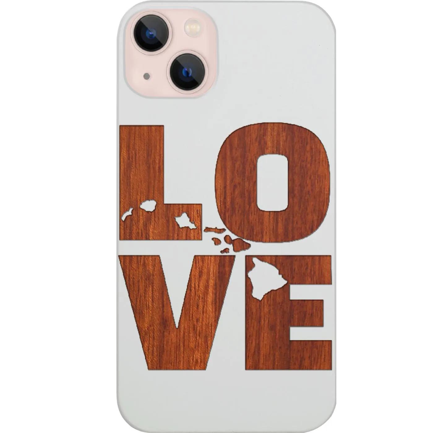 Love Hawaii Map - Engraved Phone Case Creative Texture Outdoor Protection