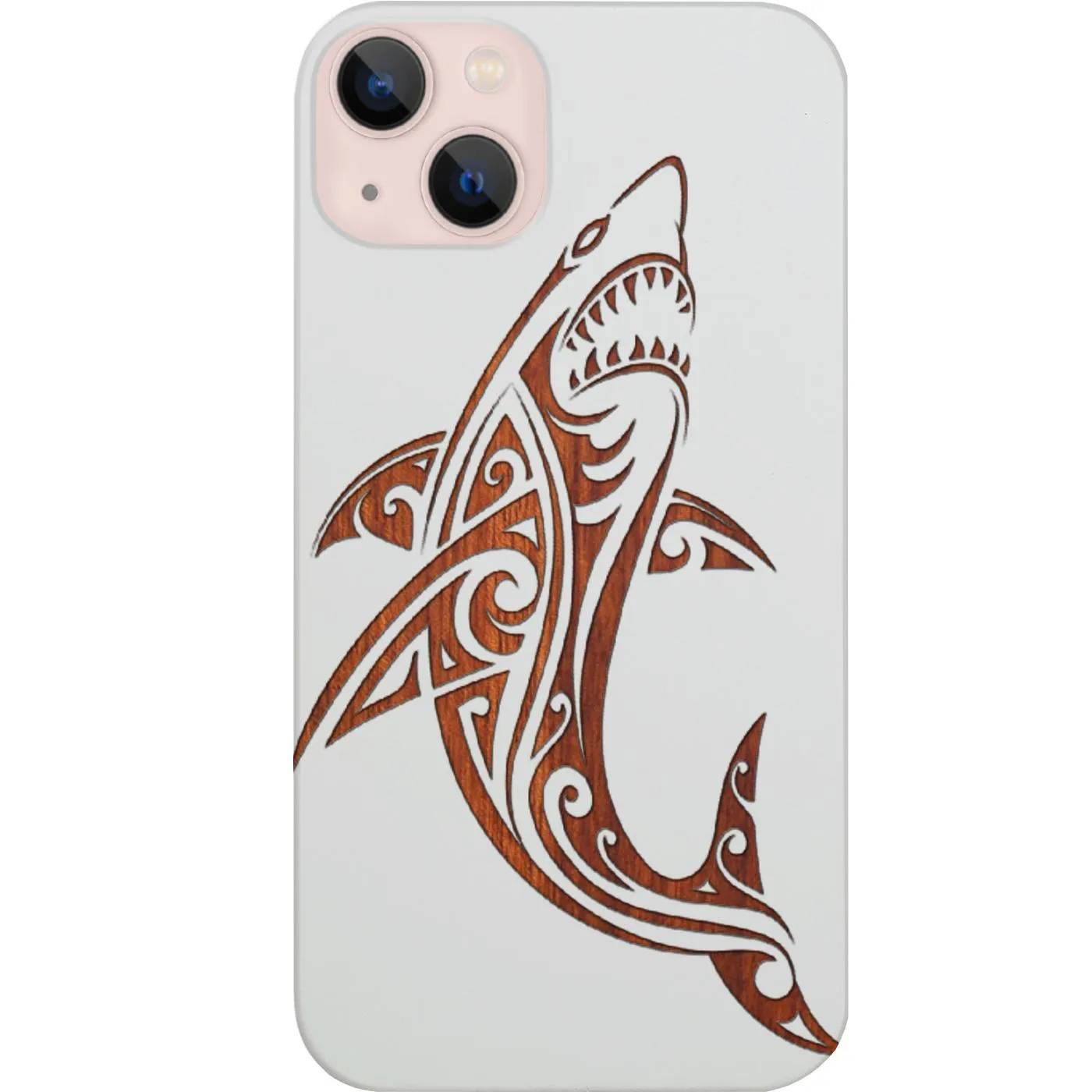 Comfort Texture Finish Tribal Shark - Engraved Phone Case