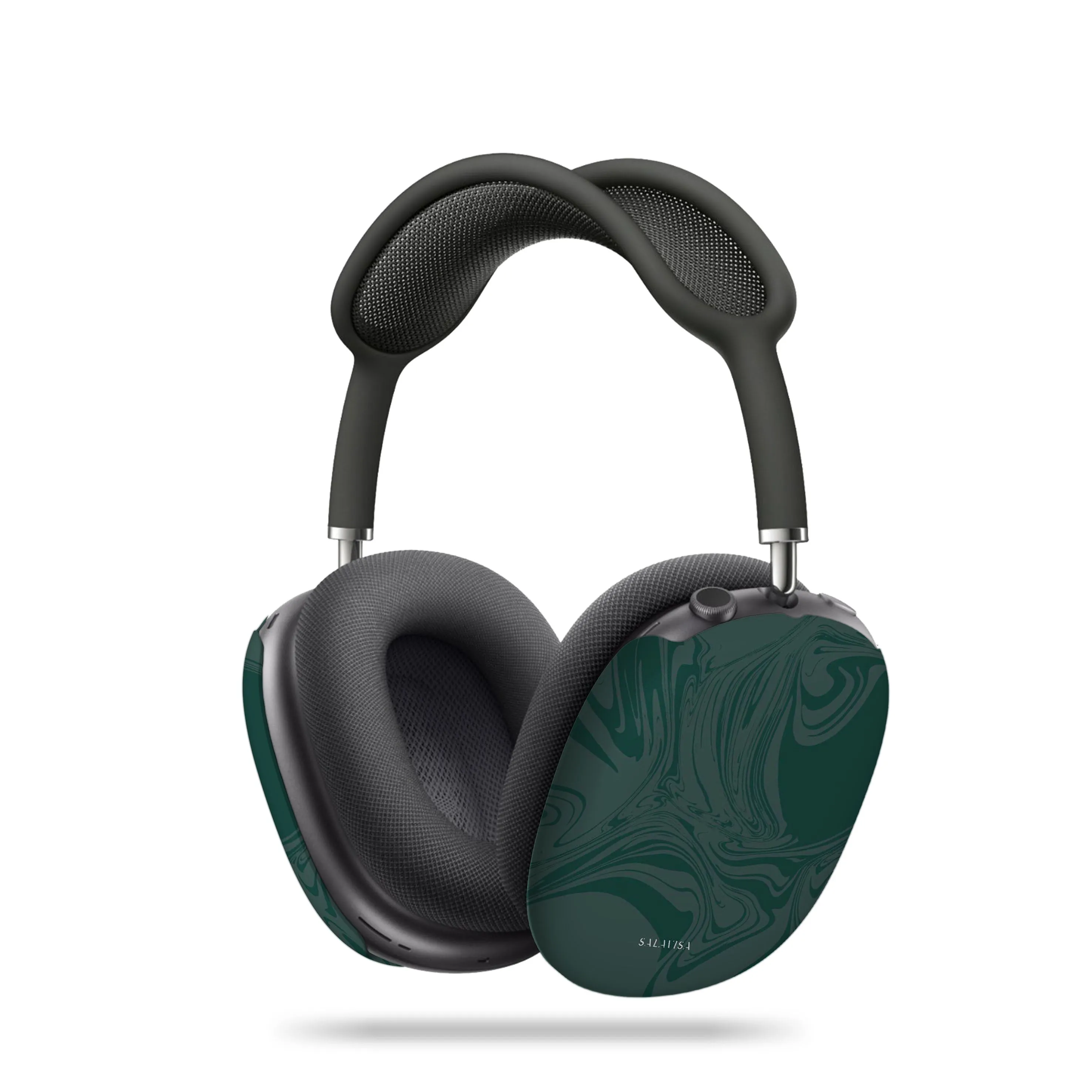 Durable Mini Pouch Fashion Modern Shell Dark Green Swirl AirPods Max Case