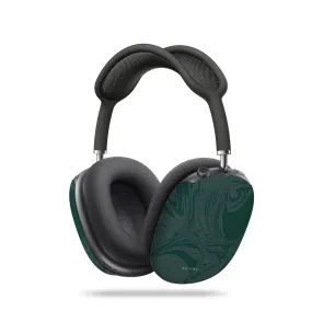 Durable Mini Pouch Fashion Modern Shell Dark Green Swirl AirPods Max Case