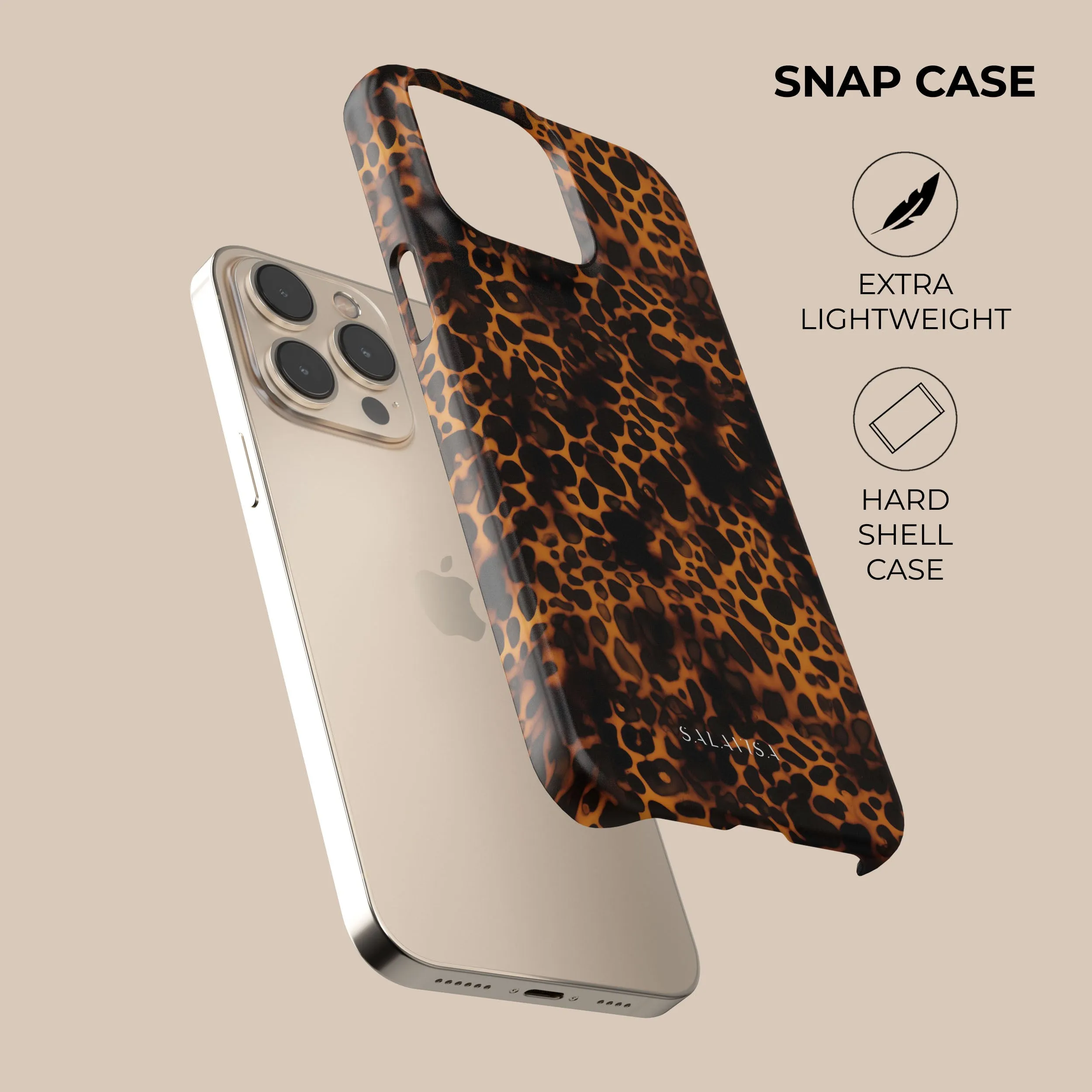slim fit Vivid Surface Leopard Fabric Phone Case