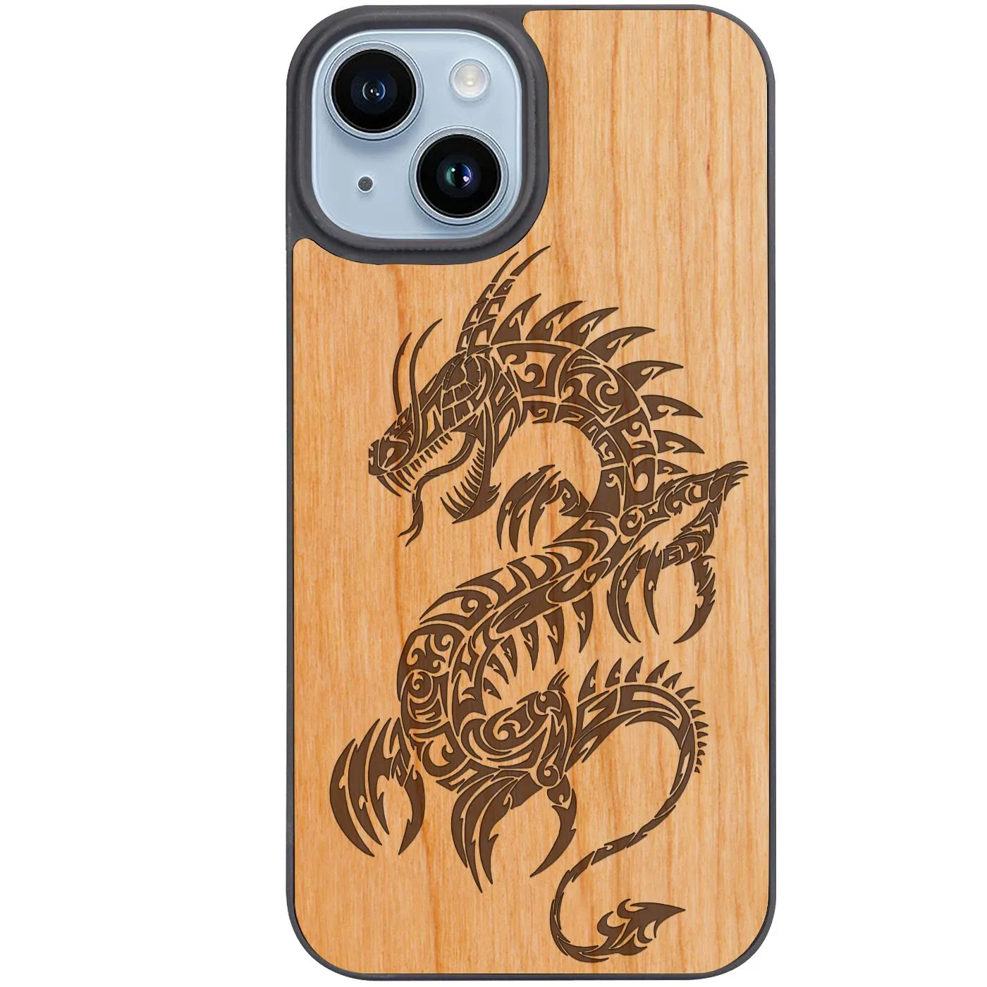 Minimal Shield Texture Dragon 2 - Engraved Phone Case