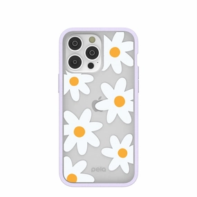 Matte Pattern Clear Protection Clear Daisy iPhone 14 Pro Max Case With Lavender Ridge