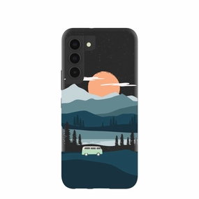 Black Digital Nomad Samsung Galaxy S22 Case Flexible Material