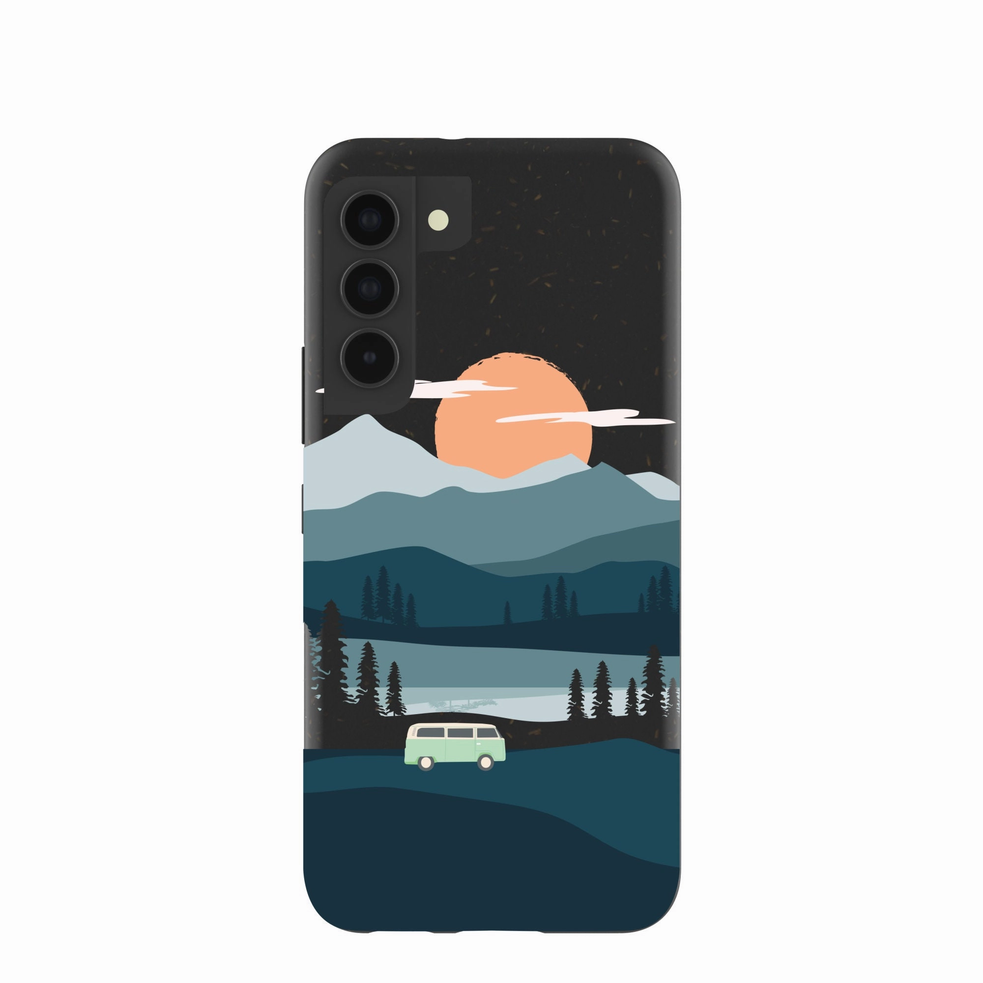 Black Digital Nomad Samsung Galaxy S22 Case Flexible Material