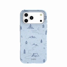 Powder Blue Camp Nights iPhone 17 Pro Max Case Durable Pattern Transparent Edge