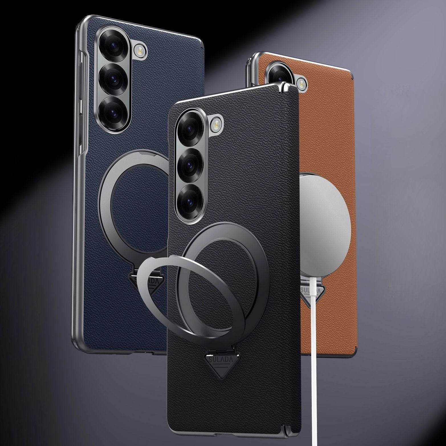 Luxury Surface Layer Galaxy Z Fold Series Infinity Luxe Leather Kickstand Case