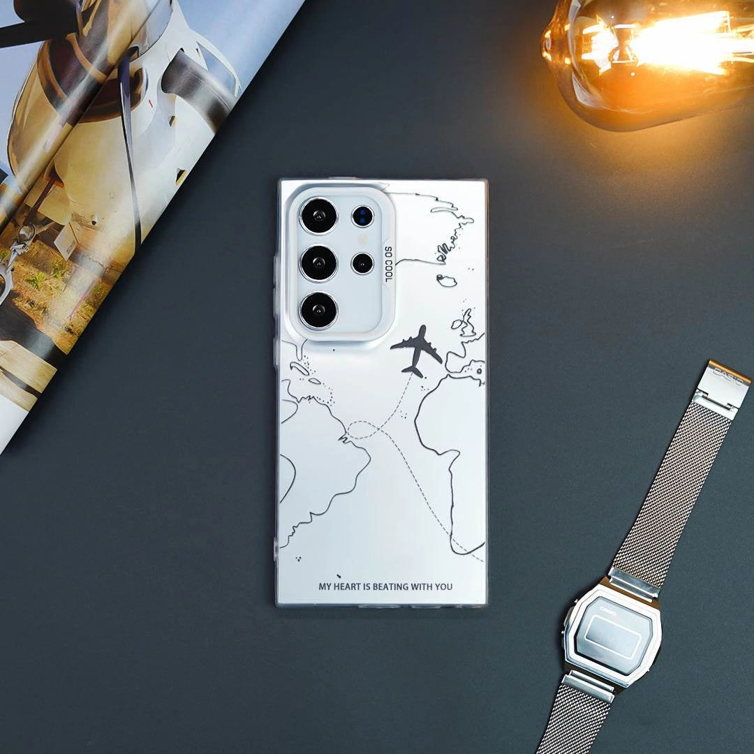 Comfort Detail Travel Inspired Airplane Route Design Case - Samsung