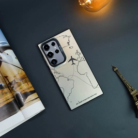 Portable Fit Travel Inspired Airplane Route Design Case - Samsung