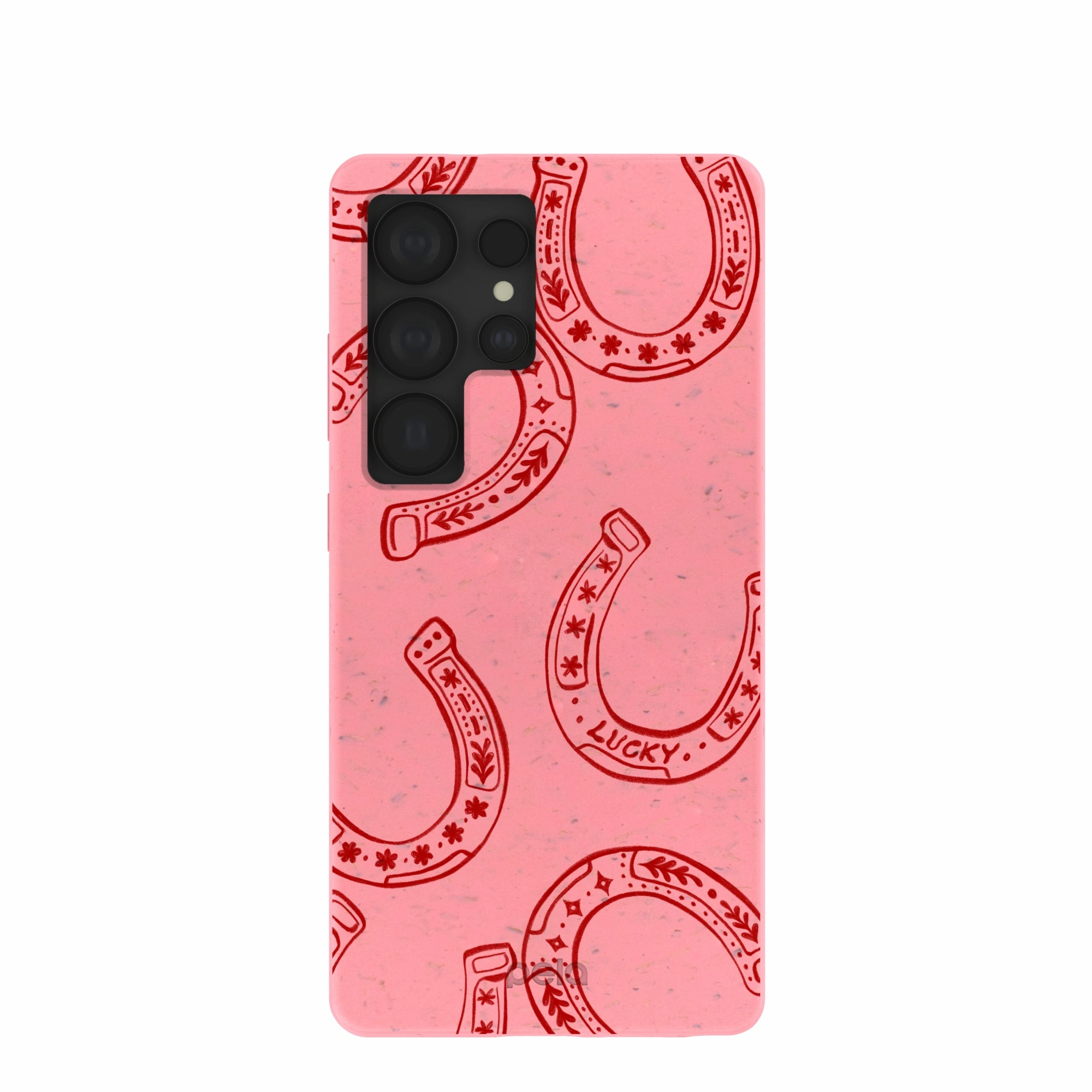 Durable touch Bubblegum Pink Lucky Horseshoe Samsung Galaxy S25 Ultra Case