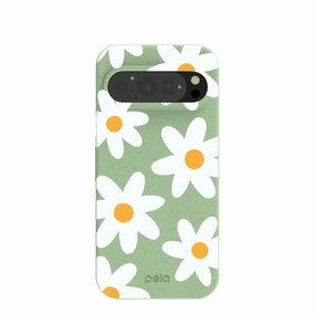 Minimal Edge Design Colorful Design Sage Green Daisy Google Pixel 9/9 Pro Case