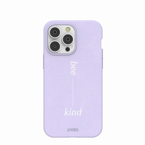 Lavender Bee Kind iPhone 14 Pro Max Case Soft Grip Simple Look