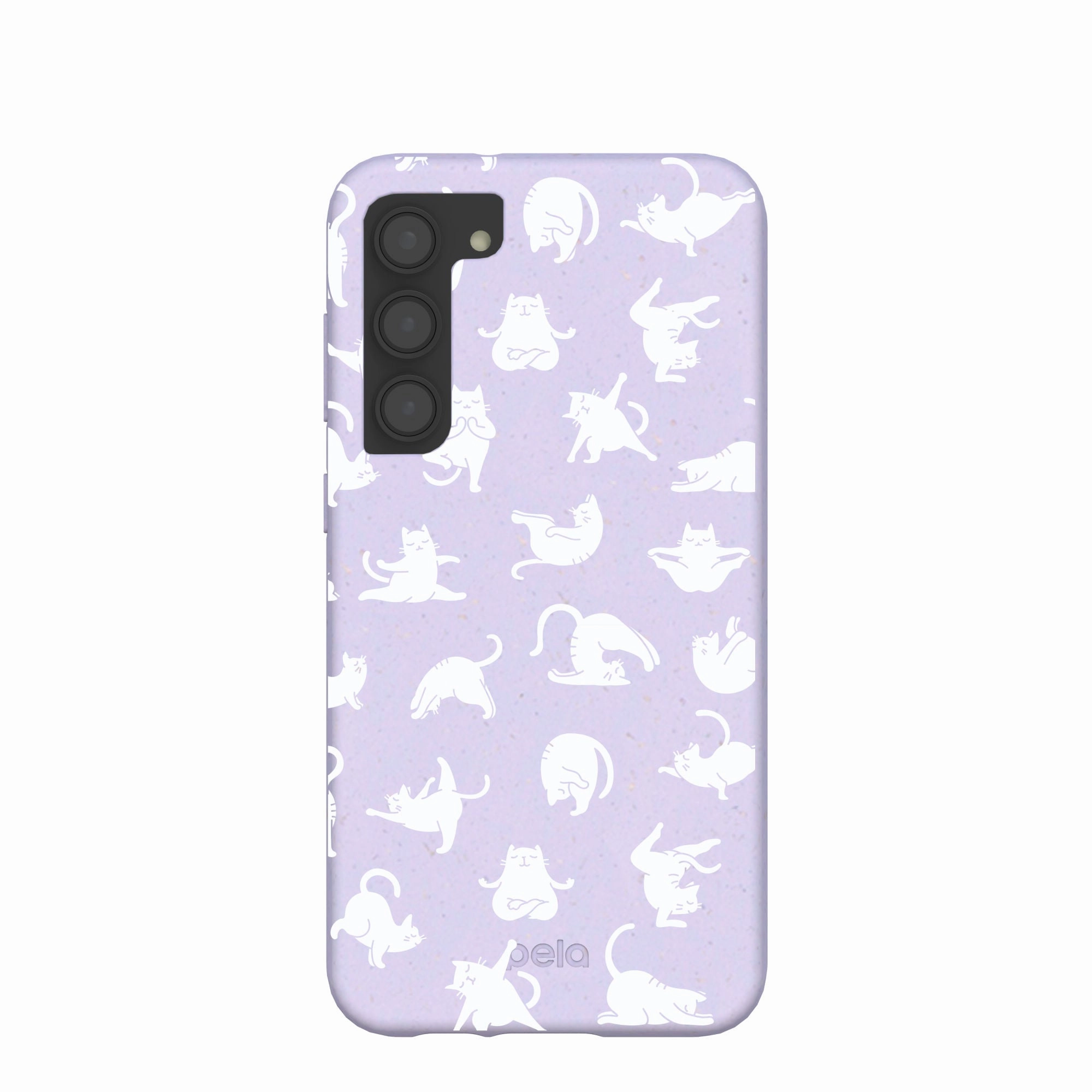 Durable Texture Luxury Build Lavender Yoga Cat Samsung Galaxy S23 (Plus) Case