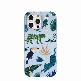 Powder Blue Tropical Rainforest iPhone 16 Pro Max Case Enhanced Comfort Minimal Comfort