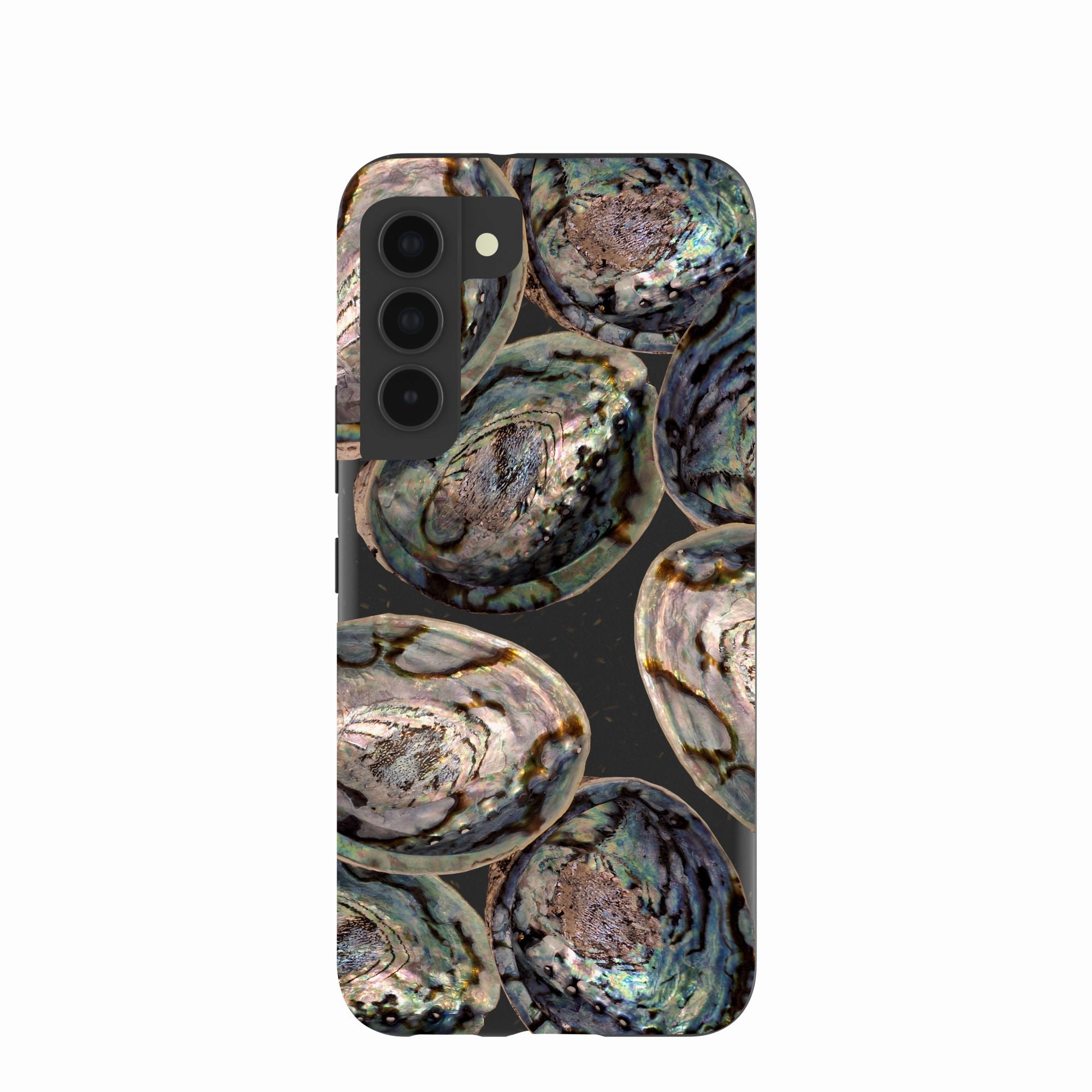 Durable Grip Black Abalone Shells Samsung Galaxy S22 Case