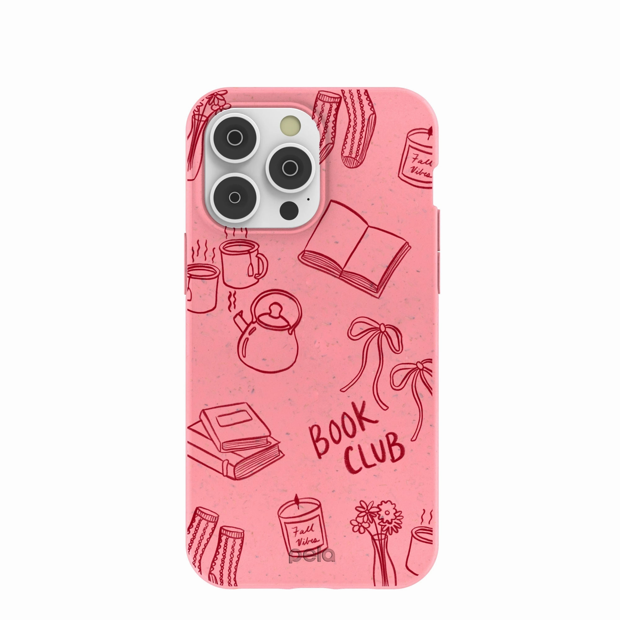 Strong Grip Bubblegum Pink Book Club iPhone 14 Pro Max Case