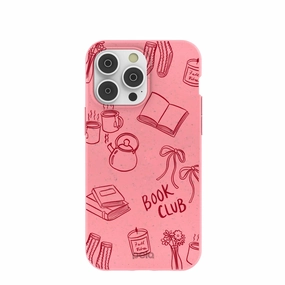 Strong Grip Bubblegum Pink Book Club iPhone 14 Pro Max Case