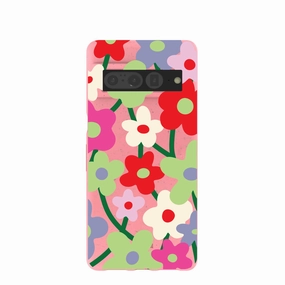 Flexible Design Bubblegum Pink Poppy Flora Google Pixel 7 Pro Case