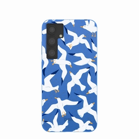 Simple Finish Soft coating Electric Blue Seagulls Samsung Galaxy S24 (Plus) Case