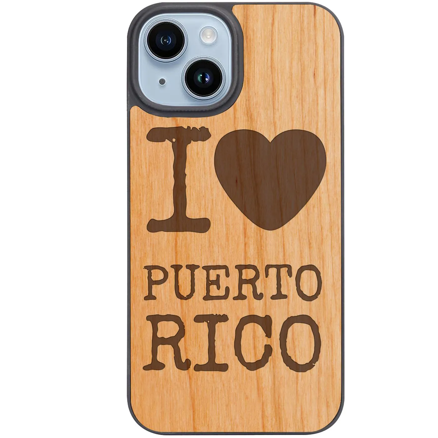 Slim Look Color Finish I Love Puerto Rico - Engraved Phone Case