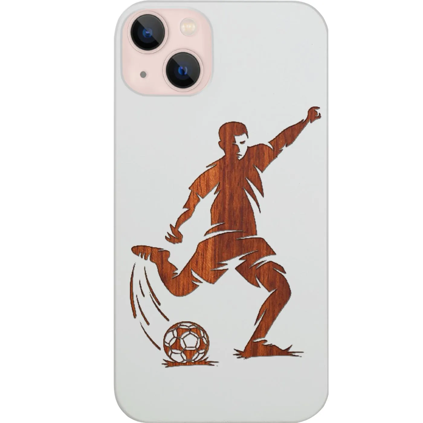 Soccer Player Kicking Ball - Engraved Phone Case Comfort Padding
